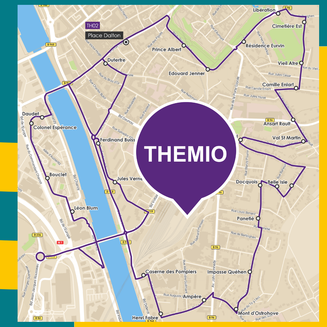 Parcours de la navette THEMIO